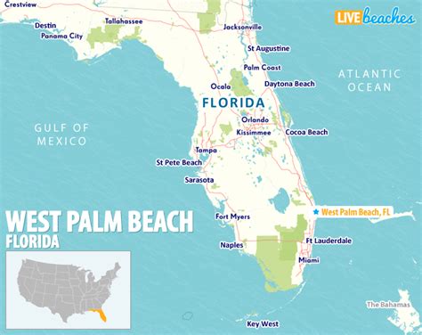 Map of West Palm Beach, Florida - Live Beaches