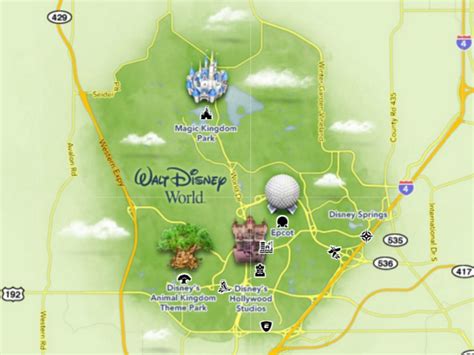 Disney World on Maps: Parks and Resorts