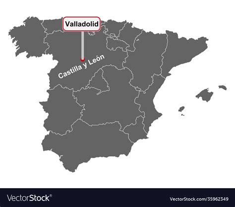 Place name sign valladolid at map spain Royalty Free Vector