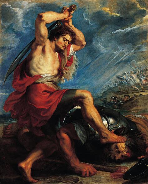 David Slaying Goliath Painting by Peter Paul Rubens