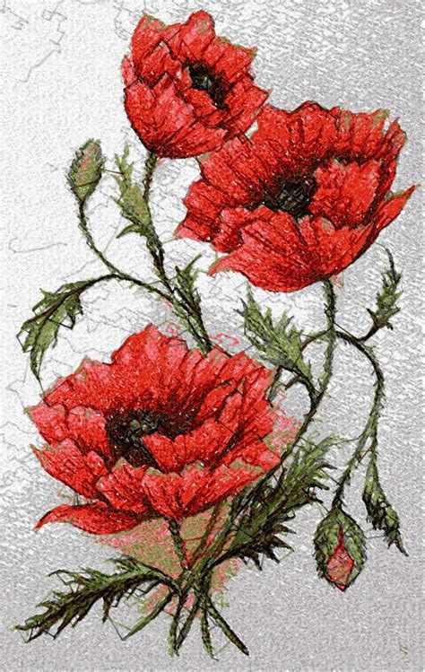 Poppy photo stitch free embroidery design - Free embroidery designs ...