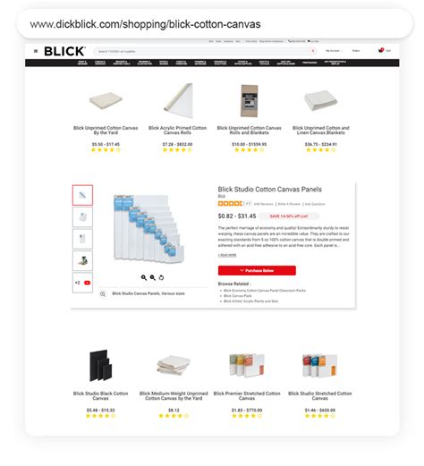 Blick Art Materials Outreach Shopping - Longtail UX