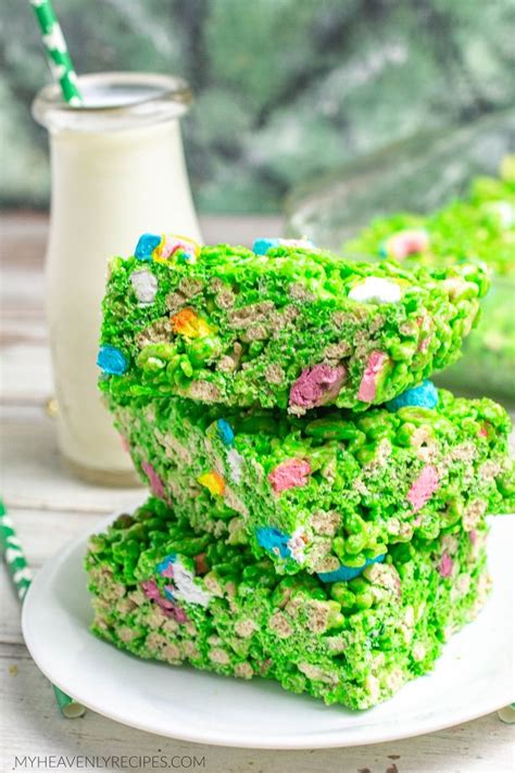 Lucky Charms Rice Krispie Treats - My Heavenly Recipes