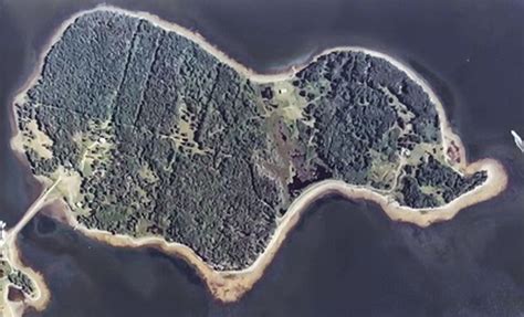 Oak Island aerial from 180 degrees. is the swamp natural or 2 islands ...