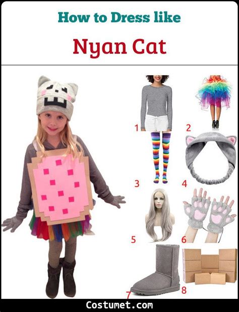 the instructions for how to dress like a nyan cat costume, including ...