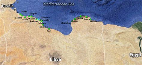 Map of Libya showing the coastal stations. | Download Scientific Diagram