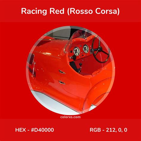 About Racing Red (Rosso Corsa) - Color meaning, codes, similar colors ...