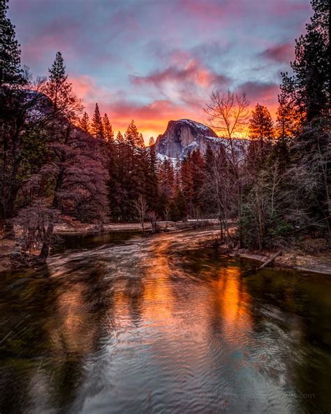 Half Dome Sunrise Reflection | Yosemite winter, Yosemite spring, Full ...