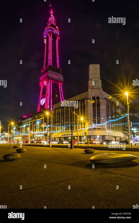 Blackpool Tower during Blackpool illuminations Stock Photo - Alamy