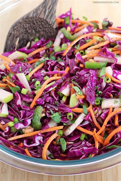 Red Cabbage Coleslaw with Apple & Carrot (No Mayo) | The Rising Spoon