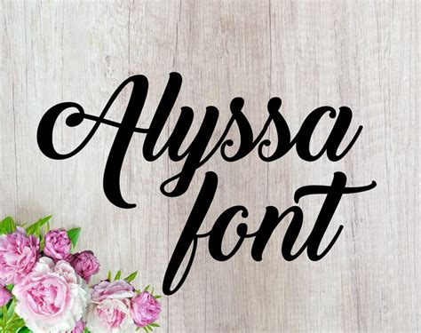 Fonts Alyssa font otf font svg wedding font svg Cutfile Calligraphy ...