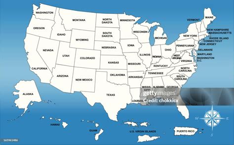 United States Map With A Compass - Robin Christin