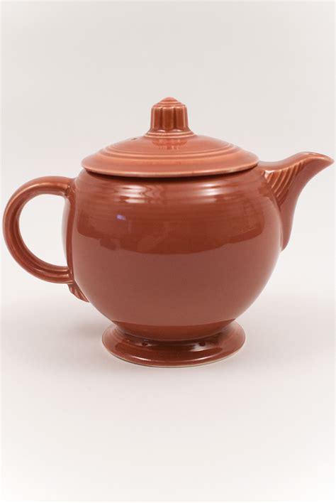 Vintage 50s Fiesta Colors Rose C Handled Medium Sized Teapot