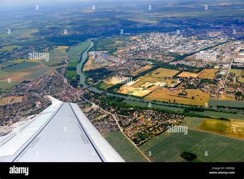 Aerial view from airplane Paris France Europe Catalonia Stock Photo - Alamy