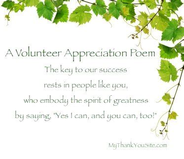 Thank You Volunteers Poems