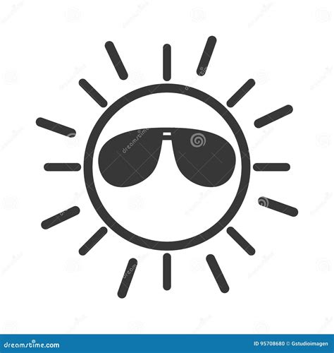 Sun with Sunglasses Character Stock Vector - Illustration of banner ...