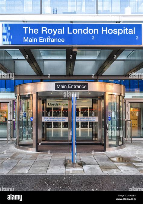 Main entrance at the new Royal London Hospital building in Whitechapel ...