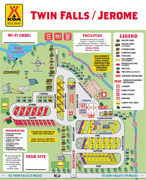 Campground Site Map | Camping photo, Twin falls, Tent site