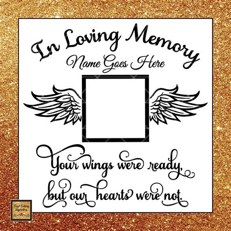 In Loving Memory Svg Angel Wings Svg Heart Svg Sympathy | Images and ...