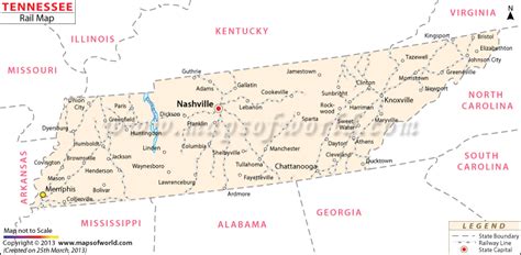 Tennessee Railroad Maps, Train Route of Tennessee