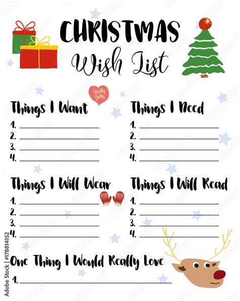 Clipart Christmas Wish List