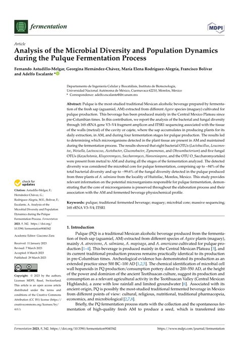 (PDF) Analysis of the Microbial Diversity and Population Dynamics ...