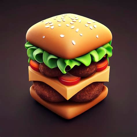 Premium AI Image | A 3d cube shaped hamburger