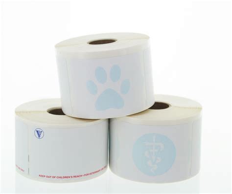 Veterinarian prescription labels featuring paws and veterinarian symbol ...