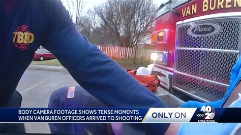 Van Buren police officer drags shooting victim to safety - YouTube