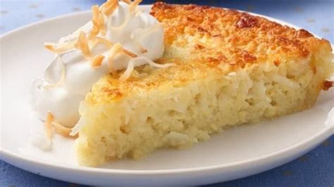 Crustless Coconut Custard Pie Recipe | SparkRecipes