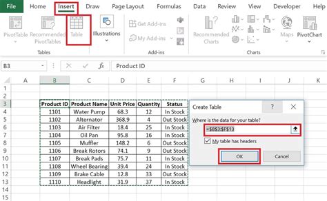 Table in Excel: How to create excel table step by step by 2 methods