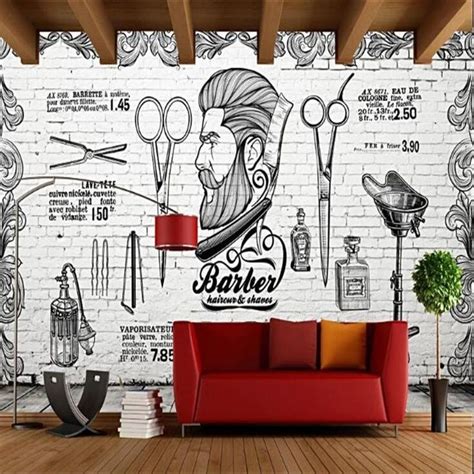 Retro Trendy Barber Shop Wallpaper | Shop wallpaper, Mural wallpaper ...