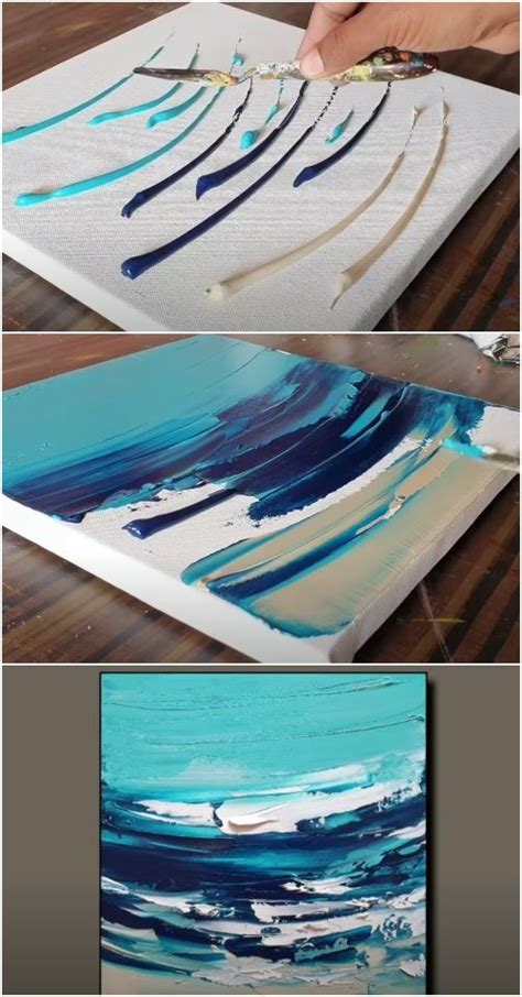 Career Day Outfits | Abstract ocean painting, Ocean paintings on canvas ...