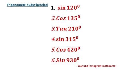 Soal Matematika Trigonometri Sudut Berelasi Bah - Riset