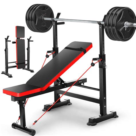 VIBESPARK Adjustable Weight Bench 600lbs 4-in-1 Foldable Workout Bench ...