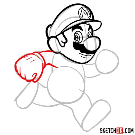 How to draw Super Mario running - Step by step drawing tutorials