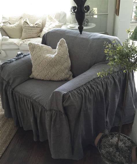 SlipCover | Ruffled Slipcover | Sofa Cover | Sofa Scarf | Slip Cover ...