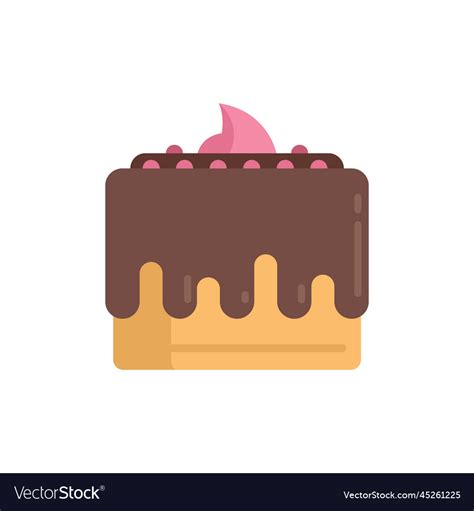 Cake icon flat happy birthday Royalty Free Vector Image