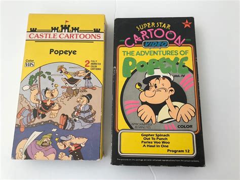 The Adventures of Popeye Castle Cartoons VHS Video Cassette Set Of 2 ...