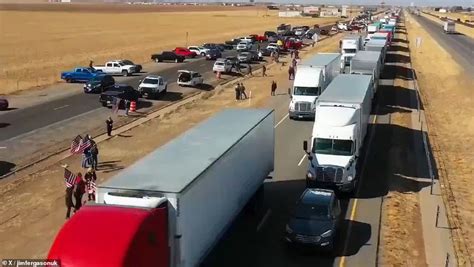 Dozens of truckers set off in 'Take Our Border Back' convoy