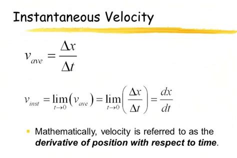 Instantaneous Speed Physics