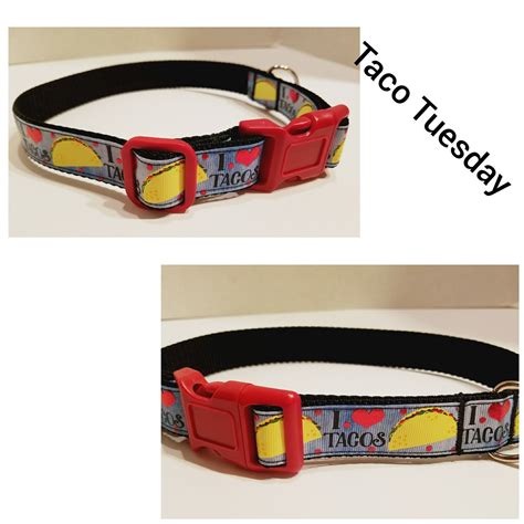 Taco Dog Collar Blue Dog Collar Taco Tuesday Dog Lover - Etsy