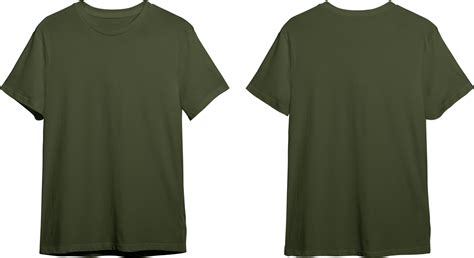 Military green men's classic t-shirt front and back 23370447 PNG