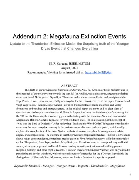 (PDF) Addendum 2: Megafauna Extinction Events Update to the Thunderbolt ...