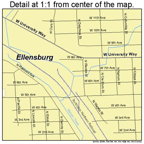 Ellensburg Washington Street Map 5321240