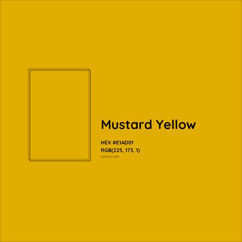 Mustard Yellow Complementary or Opposite Color Name and Code (#E1AD01 ...