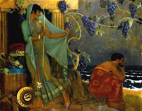 Calypso and Odysseus by Sir William Russell Flint (Scottish), oil on ...