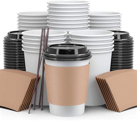 Paper Coffee Cups With Lids And Sleeves : Choice 16 Oz Paper Hot Cup ...