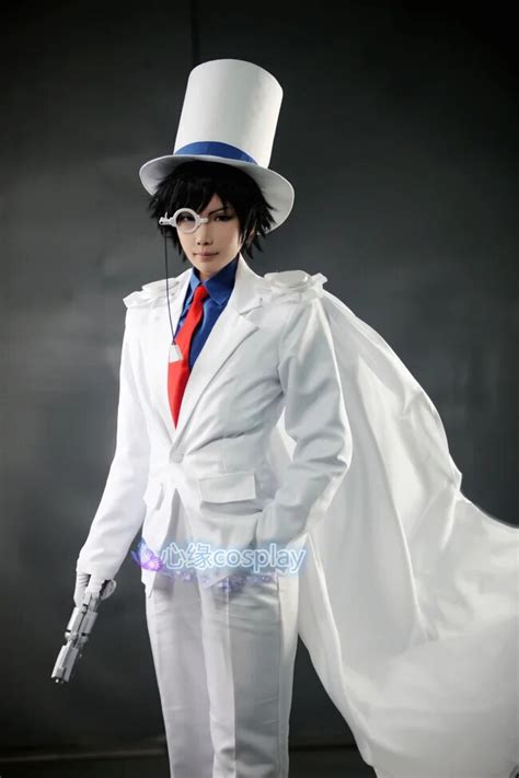 DETECTIVE CONAN Magic Kaito Kid the Phantom Thief Uniforms Cosplay ...