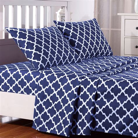 Egyptian Luxury Quatrefoil Pattern Bed Full Sheets Set 1800 Bedding ...